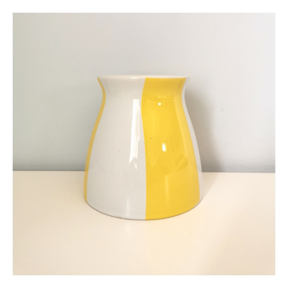Decorative Porcelain Jar Yellow White